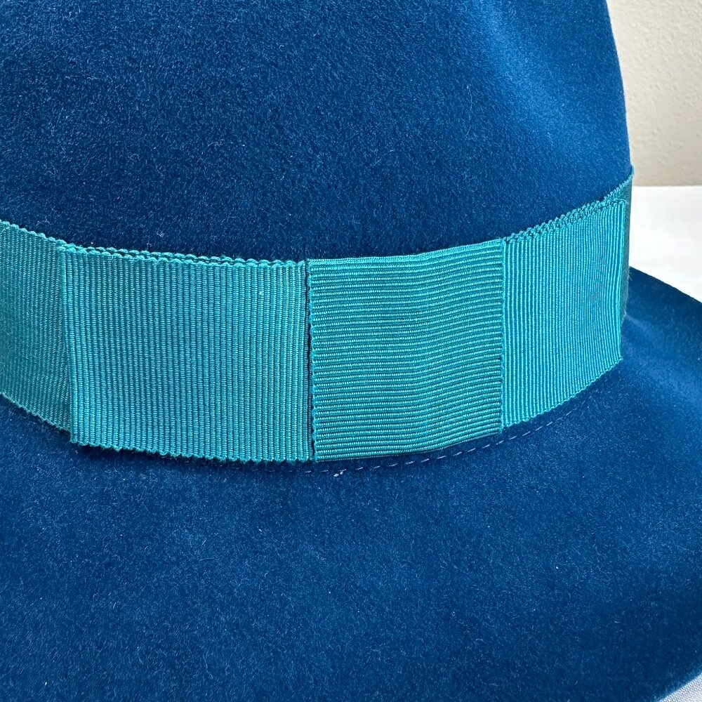 Helen Kaminski Rabbit Felt Fedora Hat Blue O/S - Picture 5 of 10